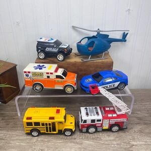 Lot of Emergency Vehicles Toy Cars Fire Truck School‎ Bus Ambulance Police